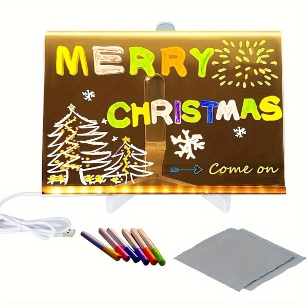 1pc USB LED Memo Board, with 7-color pen - Image 12