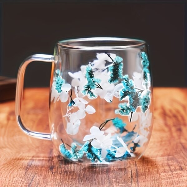 1pc Innovative Double Glass with Real Dry Flowers - Image 9