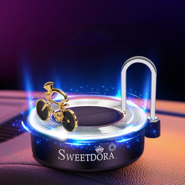 Car Solar Bicycle Rotating Aromatherapy Ornament - Image 5