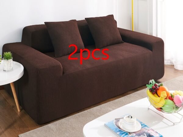 Waterproof Polar Fleece Solid Color Bomb Cover Sofa Slipcover Corner Case For Living Room 1 2 3 4 Seat - Image 2