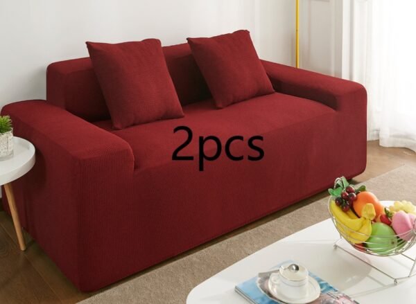 Waterproof Polar Fleece Solid Color Bomb Cover Sofa Slipcover Corner Case For Living Room 1 2 3 4 Seat - Image 7