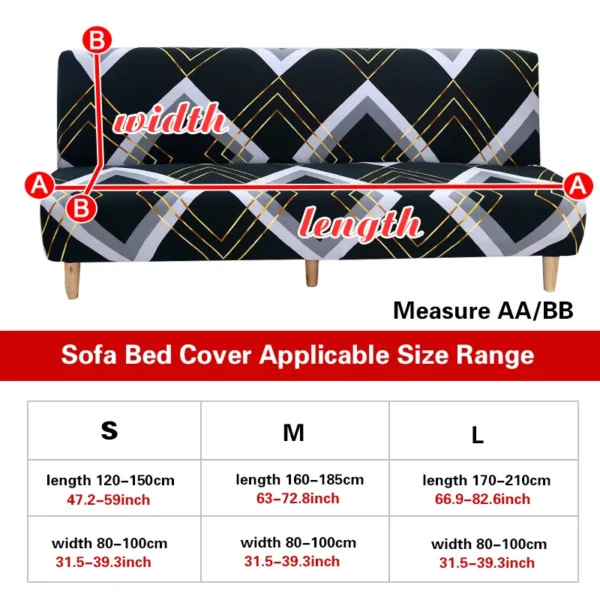 Stretch Armless Futon Cover with Skirt - Image 2