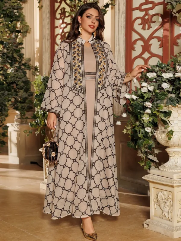 Eid Abaya Dress Set 2 Piece - Image 3