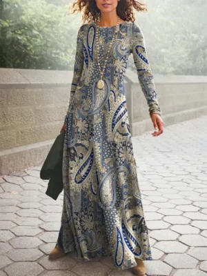 3D Geometric Print Dress