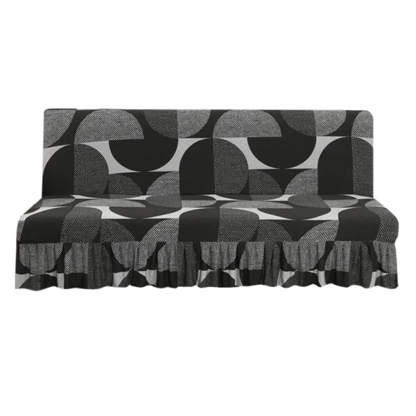 Stretch Armless Futon Cover with Skirt - Image 5