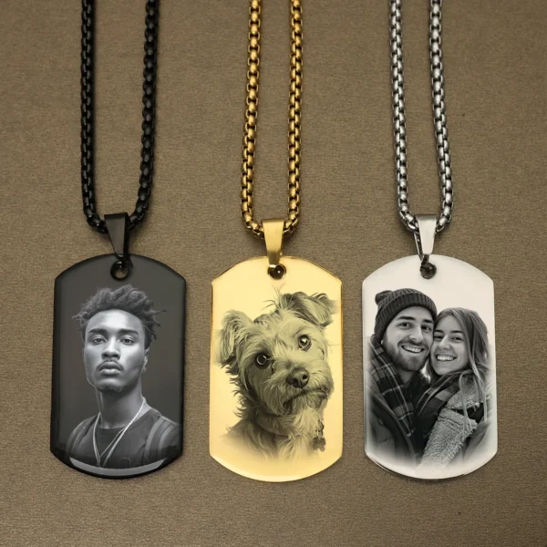 Personalized Custom Photo and Message Necklace - Image 3