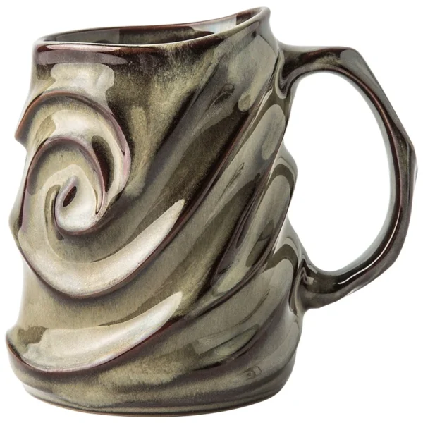 500ml Leaf Pattern Ceramic Coffee Mug - Image 2