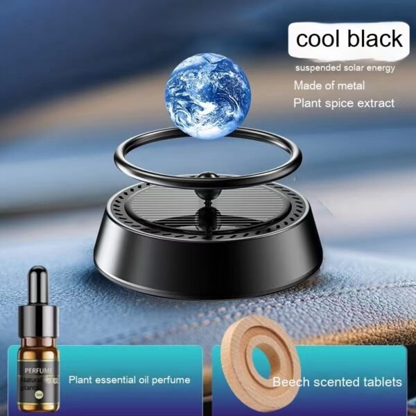 Solar Energy Rotating Car Aromatherapy Aluminum Alloy Car Interior Decoration Ornament - Image 3