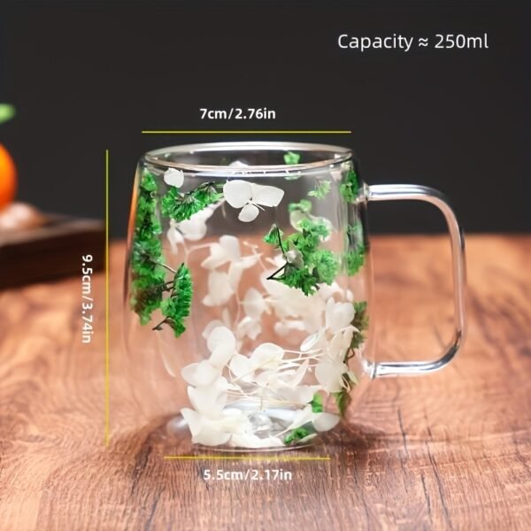 1pc Innovative Double Glass with Real Dry Flowers - Image 12