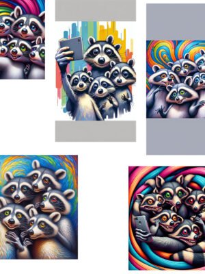 10 fancy digital pictures Racoons selfie