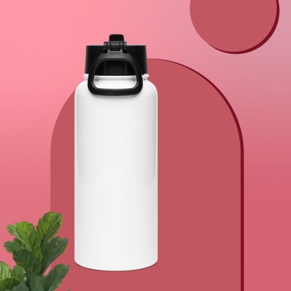 Stainless steel water bottle with a straw lid