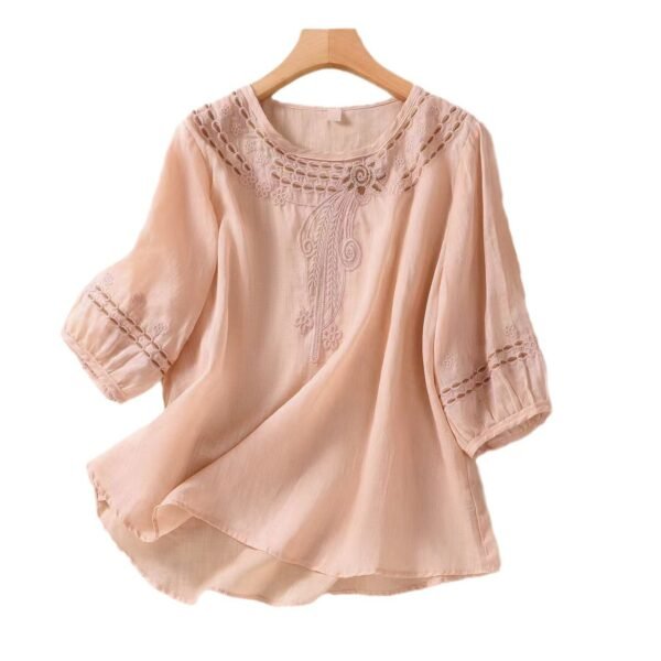 Embroidered Shirt Summer Half Sleeve - Image 2