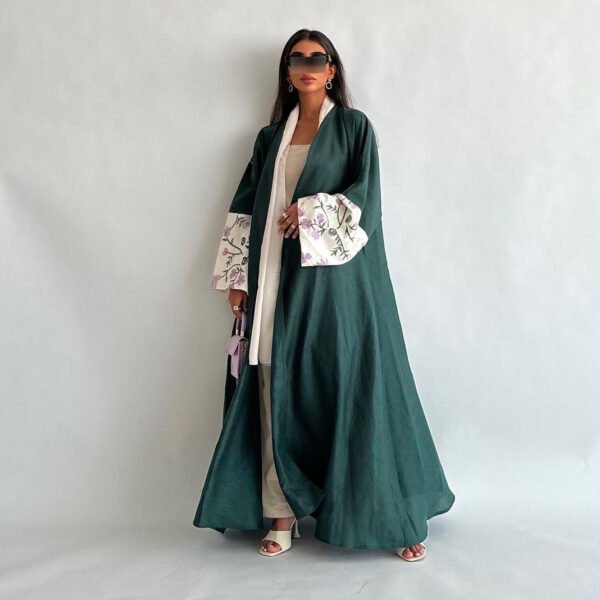 MQ136 Dubai Middle East Cardigan Robe Embroidery - Image 4