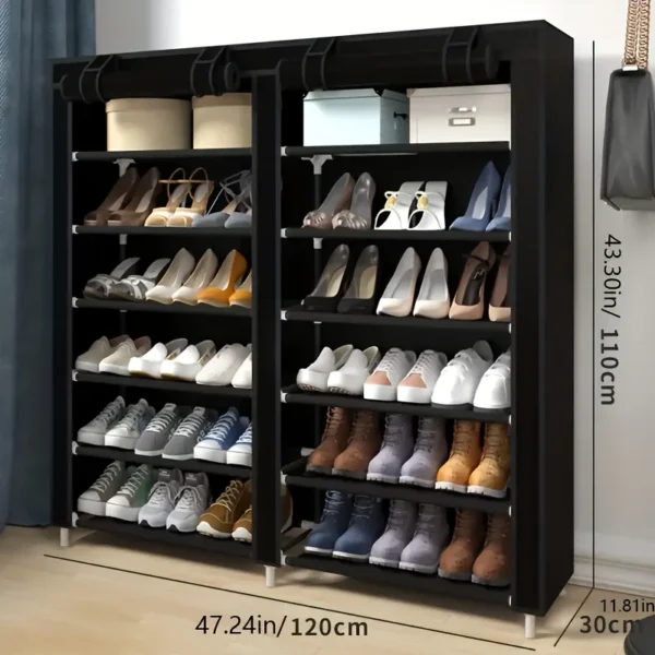 12 Compartment Multi-tier Stackable Shoe Rack - Image 2