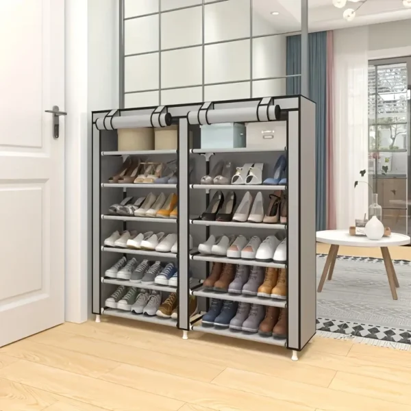 12 Compartment Multi-tier Stackable Shoe Rack - Image 3