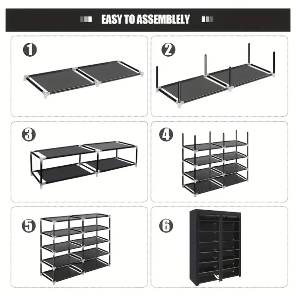12 Compartment Multi-tier Stackable Shoe Rack - Image 6