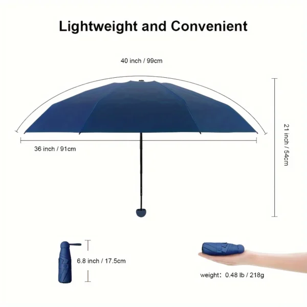 1pc Anti-Uv Mini Umbrella For Sunny And Rainy Days - Image 5