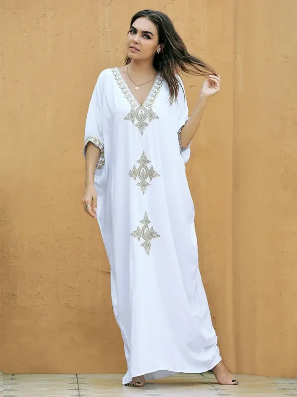Elegant Gold Embroidered Kaftan - Image 4