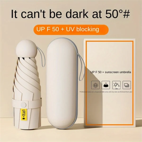 1pc Anti-Uv Mini Umbrella For Sunny And Rainy Days