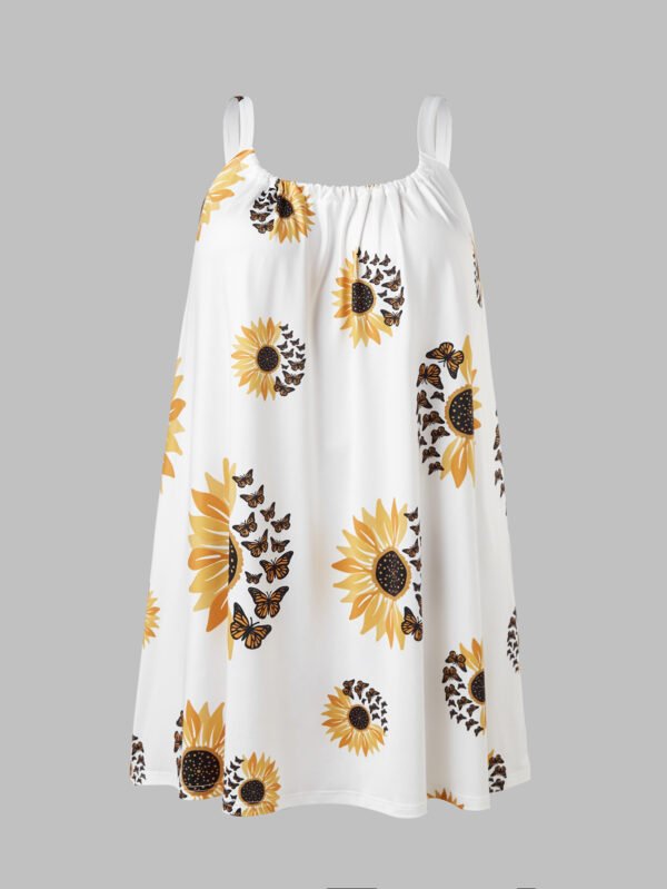 Plus Size Sleeveless Camisole Sunflower Printed Vest - Image 5
