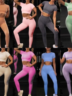 Women fitness active gym seamless botee Yoga Set