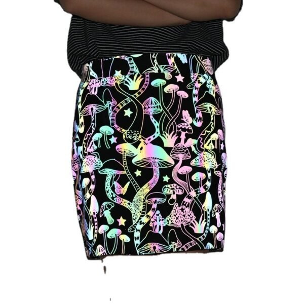Colorful Mushroom Reflective Skirt High Waist Stretch Hip Skirt - Image 6