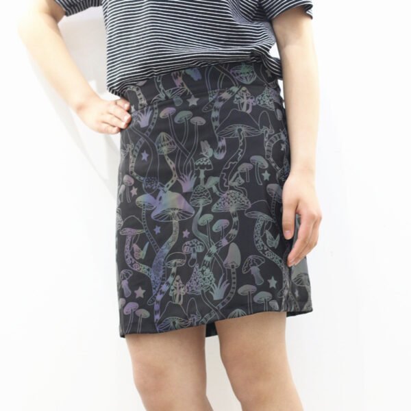Colorful Mushroom Reflective Skirt High Waist Stretch Hip Skirt - Image 3