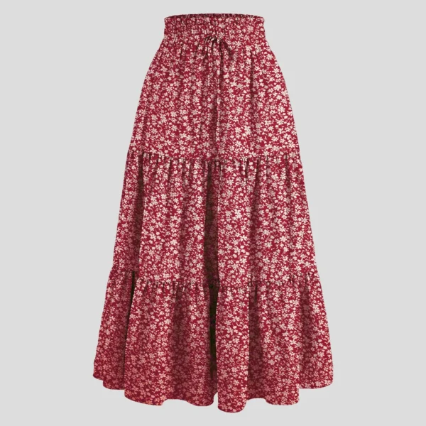 Women'S Boho Vintage Floral Print Skirt - Image 2