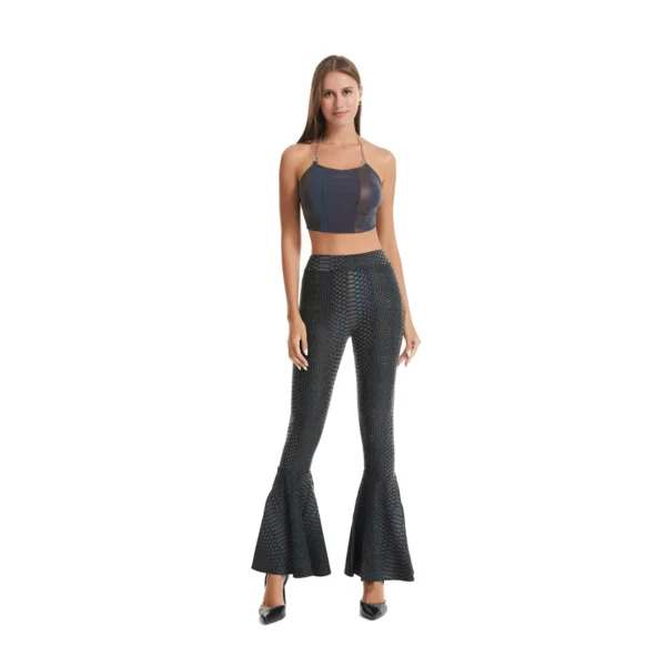 Rainbow Reflective Pants Women Bodycon Elastic Waist - Image 2
