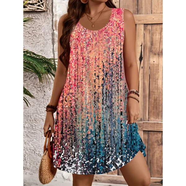2025 Women's Summer Sleeveless Print Casual Dress