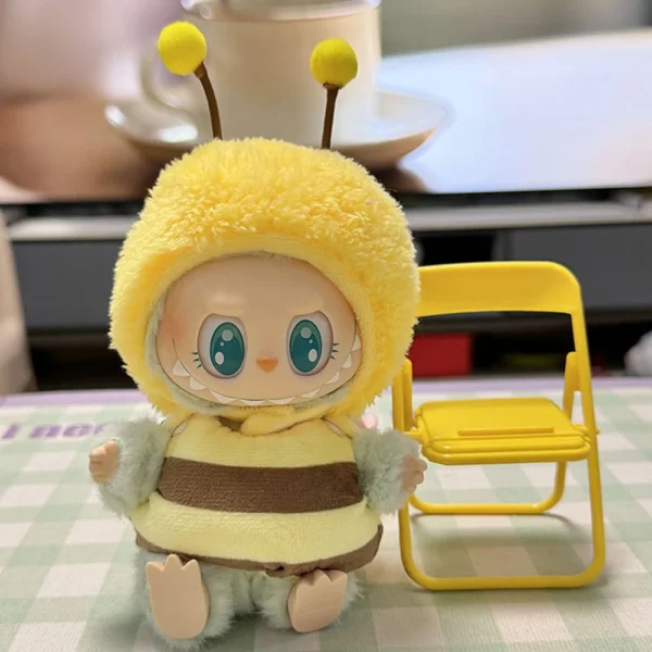（Only clothes）17cm Mini Plush Doll's Clothes Outfit Accessories for Korea Kpop Labubu Dolls Sit Party Overalls Clothing Gift - Image 4