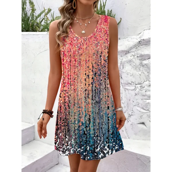 2025 Women's Summer Sleeveless Print Casual Dress - Image 3