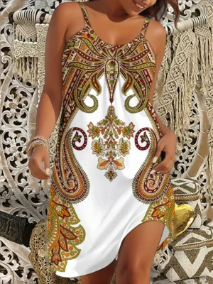 2025 Women's Summer Sleeveless Print Casual Dress