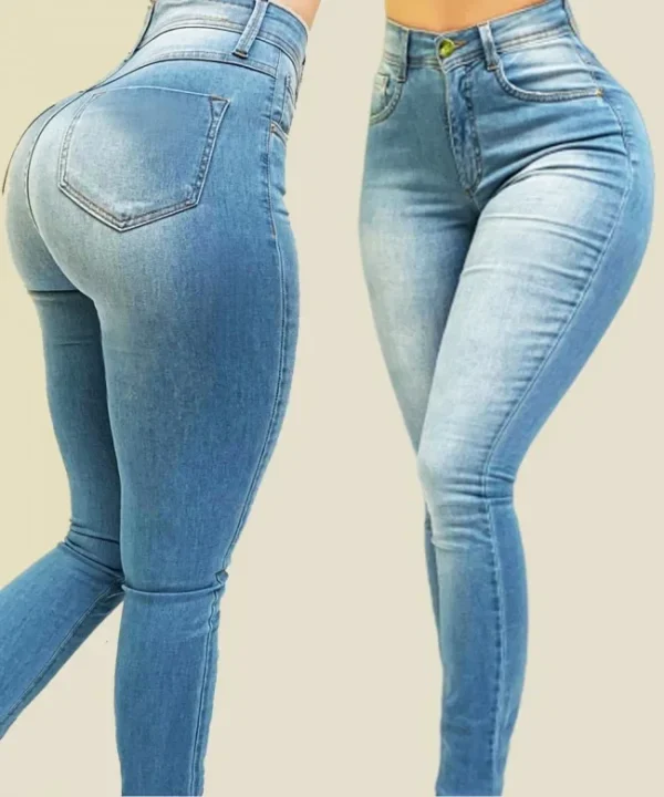 Woman's pure color jeans - Image 2