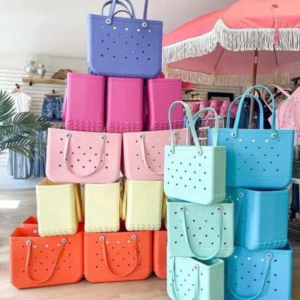 M/L/XL EVA Beach Bag Fashion Waterproof Rubber Picnic Storage - Image 3