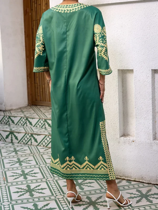 Elegant 3 4 Sleeve V-Neck Maxi Dress - Image 5