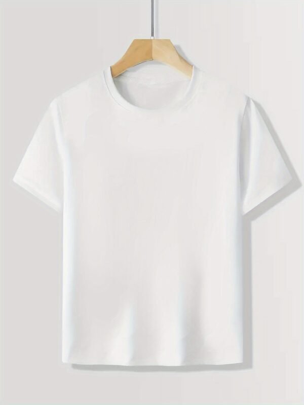 Boys, Teenagers And Students Casual Printed White Round Neck Pullover Short-Sleeved T-Shirt Summer Tops - Image 2