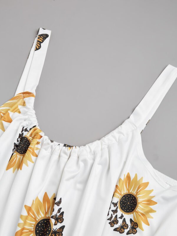 Plus Size Sleeveless Camisole Sunflower Printed Vest - Image 4