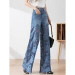 Women's Stitching High Waist Wide Leg Pants - Image 7