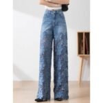 Women's Stitching High Waist Wide Leg Pants - Image 6