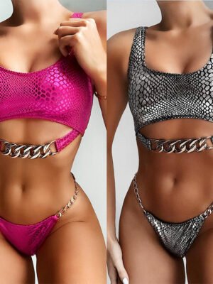 Snake pattern bikini