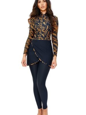 Zipper Muslim Swimsuit Burkini Women