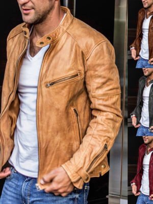 Punk Mens Motorcycle Leather Jacket