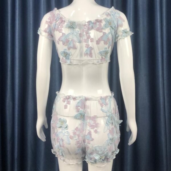 Mesh Exposed Navel Hollow Perspective Sexy Two-piece Female Suit - Image 7