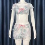 Mesh Exposed Navel Hollow Perspective Sexy Two-piece Female Suit - Image 5