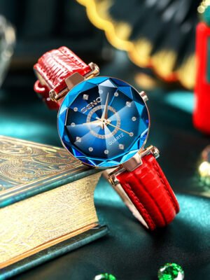 Polygonal Glass Solid Stainless Steel Strap Women's Waterproof Watch