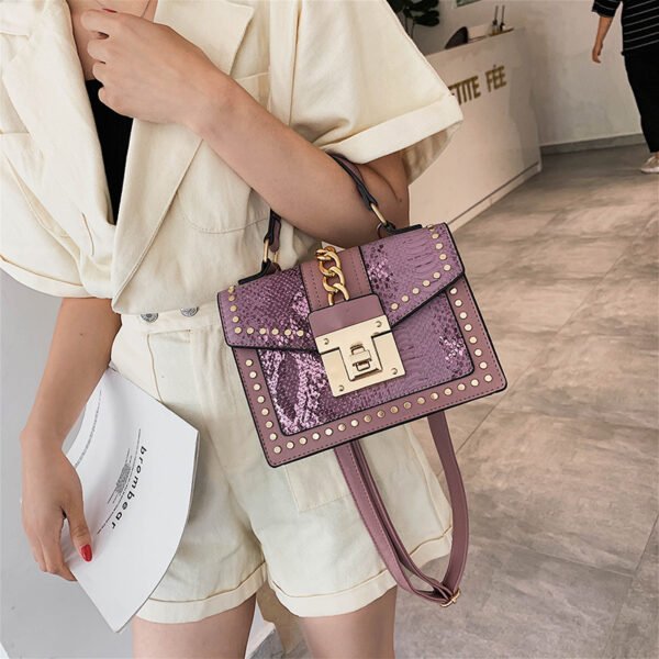 Fashion snake pattern handbag - Image 4