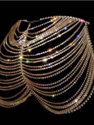Hollow Sexy Skirt Body Chain Rhinestone Top Skirt