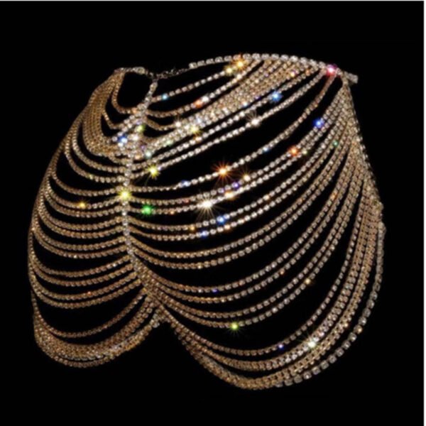 Hollow Sexy Skirt Body Chain Rhinestone Top Skirt