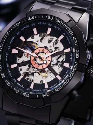 Men's Fashion Leisure Electroplating Tungsten Steel Automatic Mechanical Watches